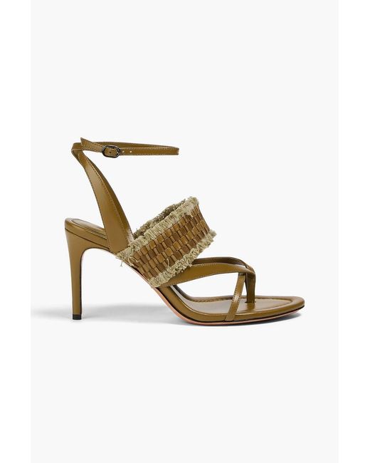 Alexandre Birman Metallic Katie 85 Fringed Leather Sandals