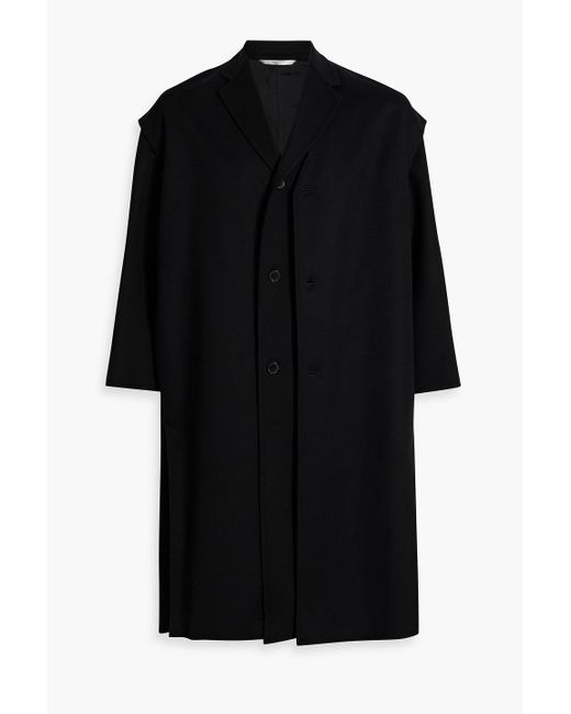 Valentino Garavani Black Layered Wool And Cashmere Blend Felt Coat for men