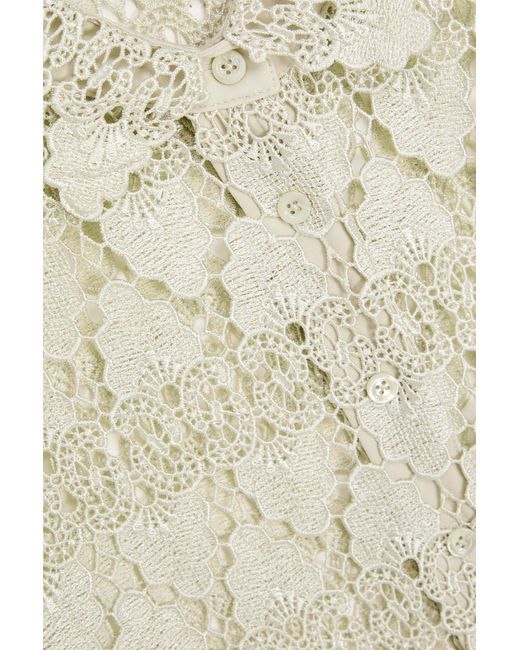 FRAME White Macramé Lace Shirt