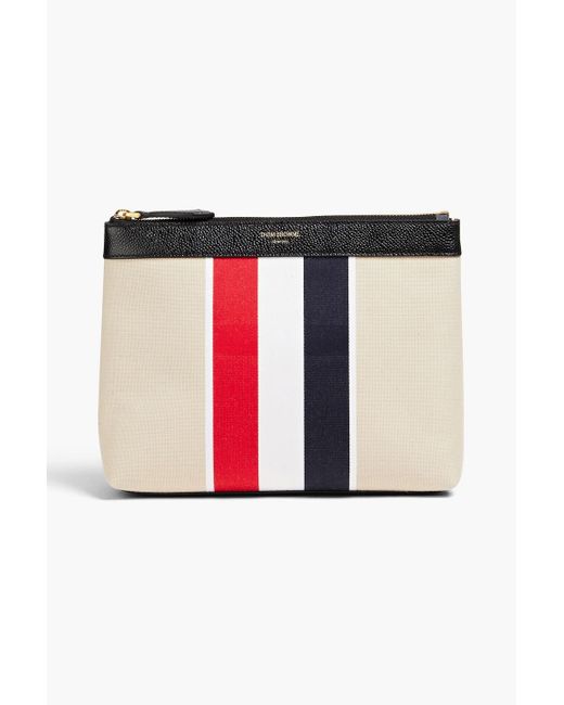 Thom Browne Red Striped Canvas Cosmetics Case