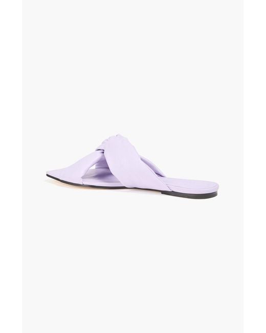 STUDIO AMELIA Purple Pillow Loop Leather Sandals