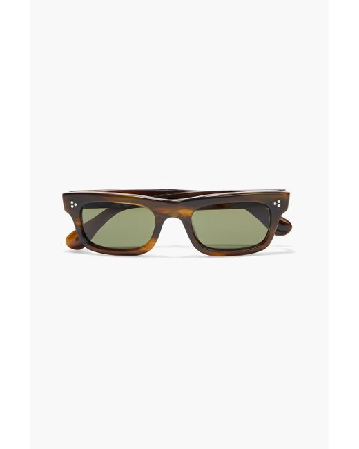 Oliver Peoples Brown Jaye Rectangle-frame Tortoiseshell Acetate Sunglasses