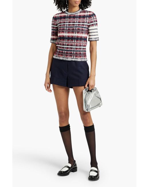 Thom Browne Red Checked Wool-Blend Sweater