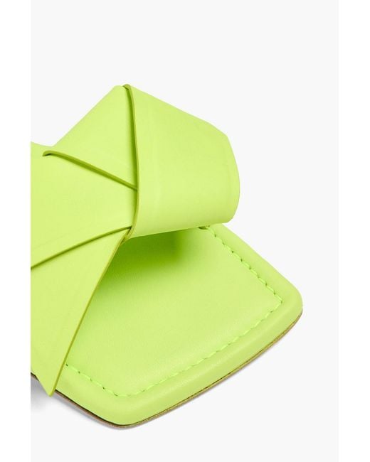 Acne Yellow Knotted Leather Slides