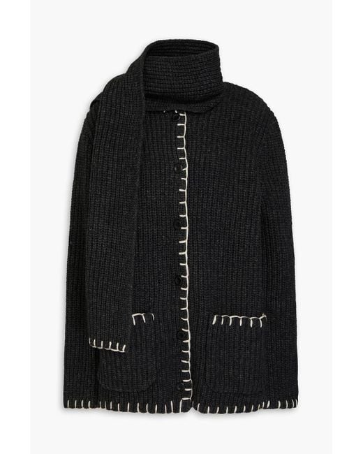 Alex Mill Black Marylebone jacke aus einer gerippten wollmischung mit details im überwendlichstich