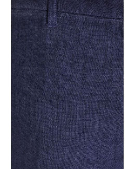 120% Lino Blue Linen Shorts for men