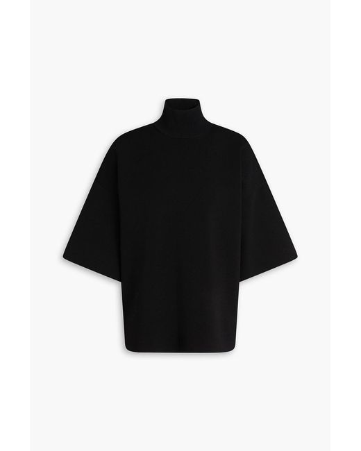 Theory Black Stretch-Knit Turtleneck Top