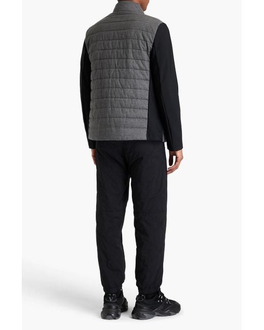 Fusalp Black Erwin Quilted Wool-blend Twill And Scuba Jacket for men