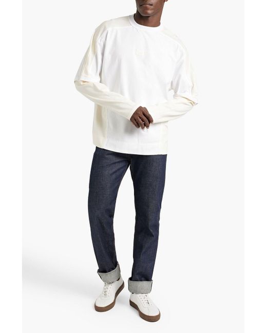 Jacquemus White Layered Flocked Cotton-jersey T-shirt for men