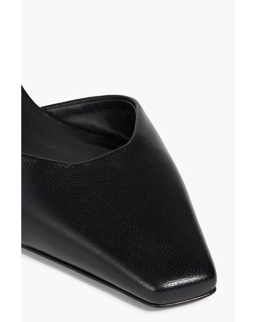 Loulou de Saison Black Akila Leather Slingback Pumps