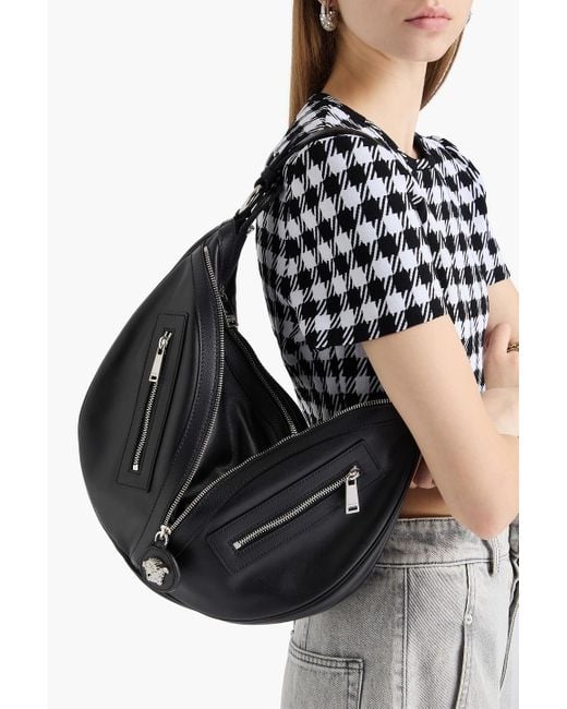 Versace Black Schultertasche "repeat" aus leder
