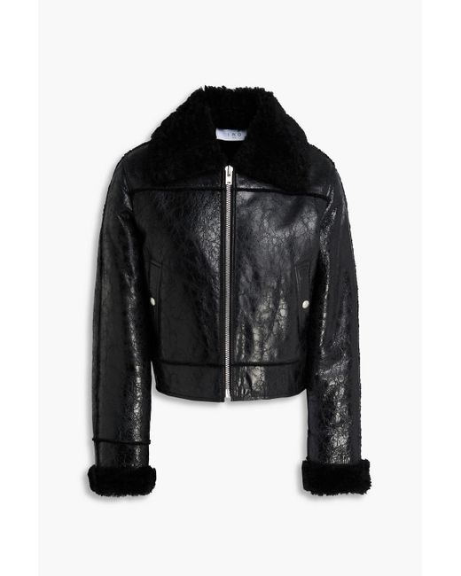 IRO Black Jacke aus shearling mit craquelé-effekt