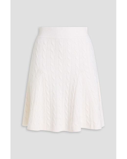 Polo Ralph Lauren White Cable-Knit Wool-Blend Mini Skirt