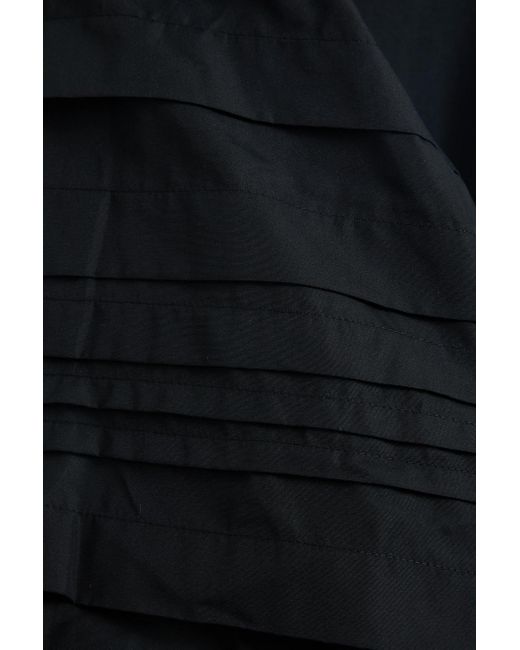 CECILIE BAHNSEN Black Penelope Pintucked Cotton-Poplin Midi Dress