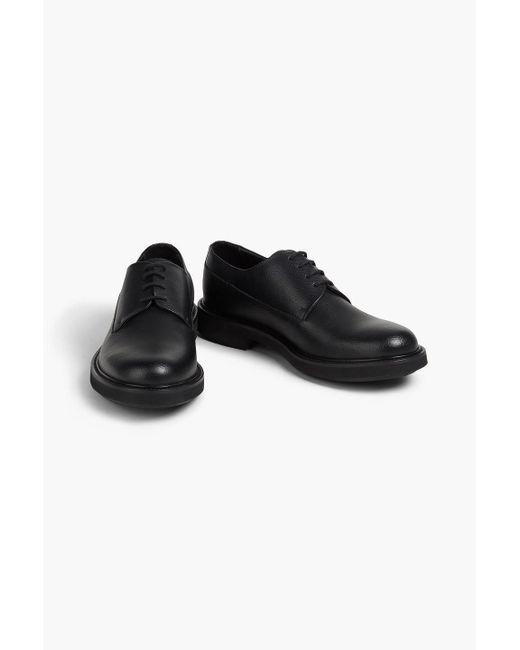 Emporio Armani Black Pebbled-leather Derby Shoes for men