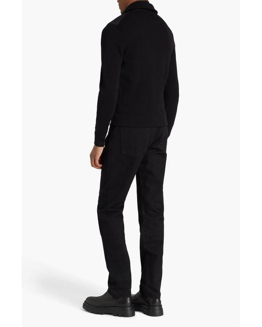Tom Ford Black Quilted Shell And Knitted Down Jacket for men