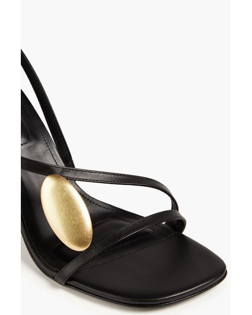 Jonathan Simkhai Black Eclipse Embellished Leather Sandals
