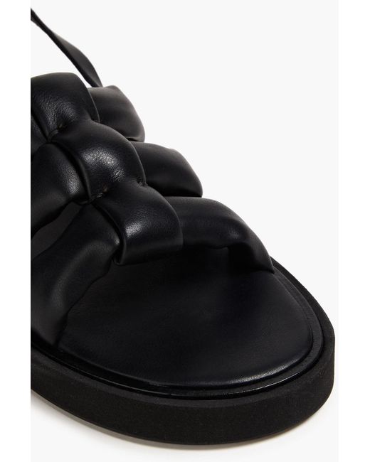 FRAME Black Le Weston Faux Leather Sandals
