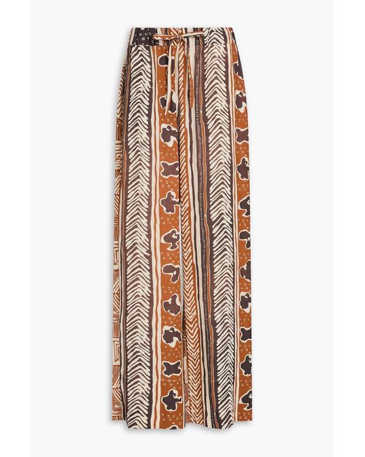 Rejina Pyo Brown Andi Printed Tencel Twill Straight-Leg Pants
