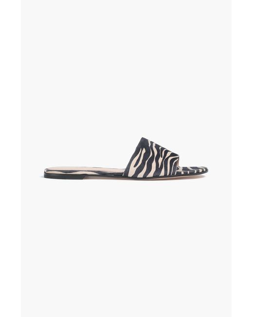 Gianvito Rossi Multicolor Zebra-print Suede Slides