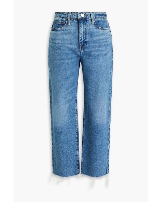 FRAME Blue Le Jane Crop Cropped High-rise Straight-leg Jeans