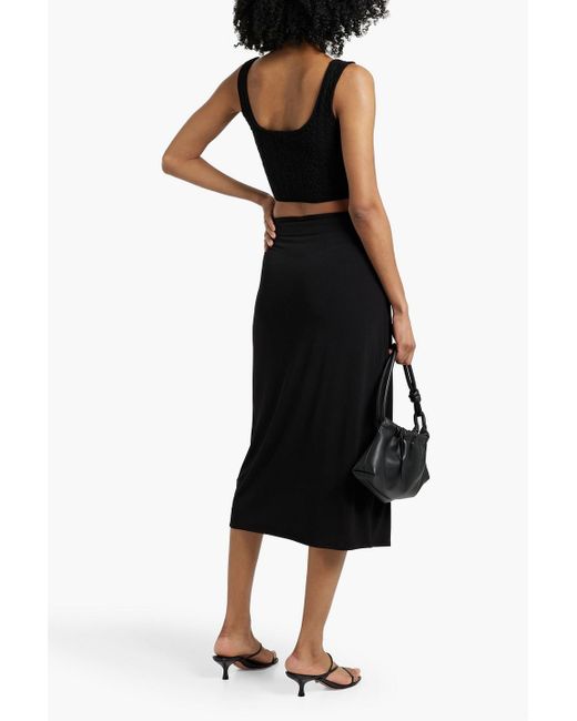Loulou de Saison Black Iris Cropped Cable-Knit Wool And Cashmere-Blend Tank