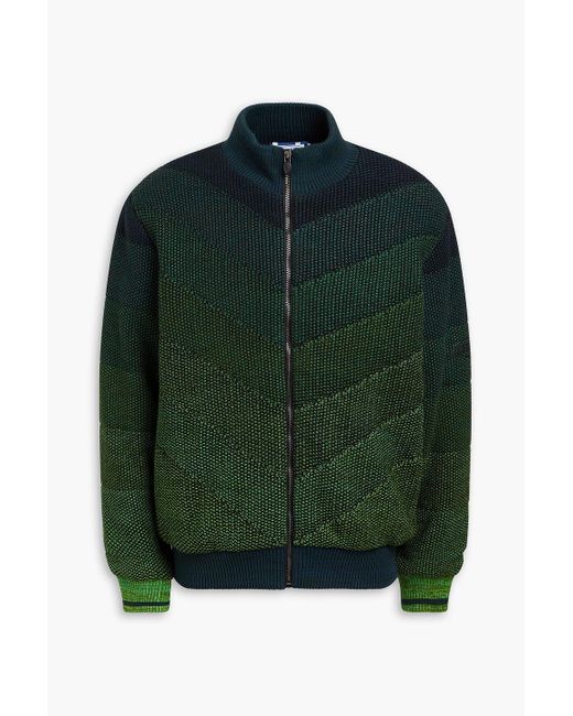 Missoni Green Quilted Dégradé Bouclé-knit Bomber Jacket for men