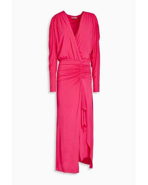 Jonathan Simkhai Pink Ellie Ruched Jersey Maxi Dress