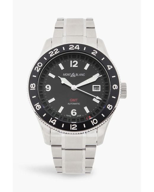 Montblanc Gray 1858 Gmt Automatic 42Mm Stainless Steel Watch, Ref No. Mb129615 for men