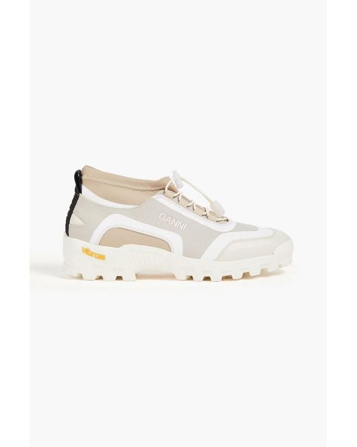 Ganni Natural Canvas And Scuba Sneakers