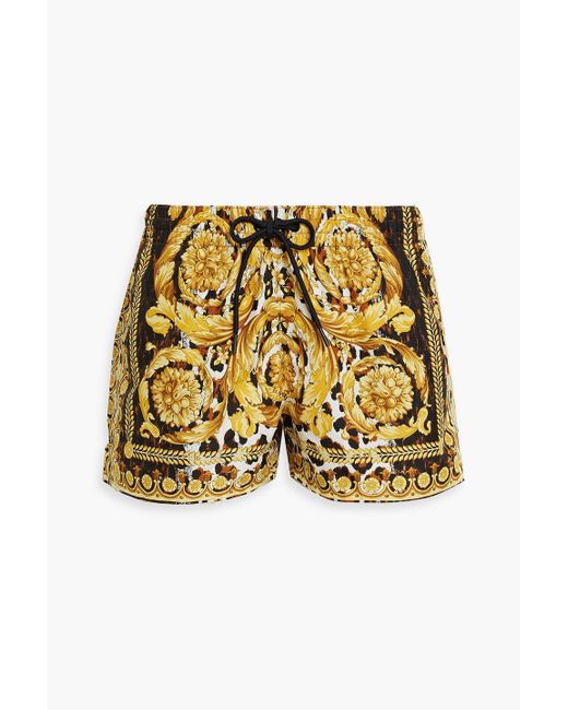 Versace Metallic Short-length Printed Swim Shorts for men