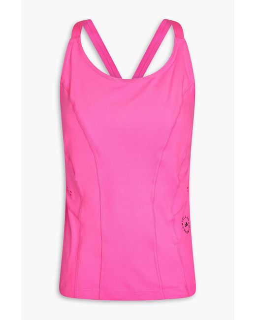 Adidas By Stella McCartney Pink Tanktop aus stretch-jersey mit logoprint