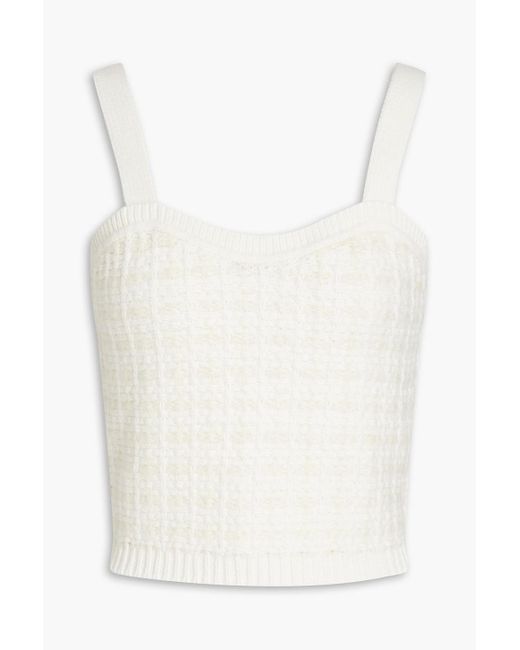 Maje White Cropped Knitted Tank