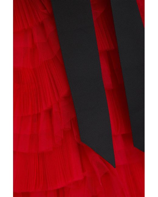 Huishan Zhang Gianna Tired Tulle Mini Dress
