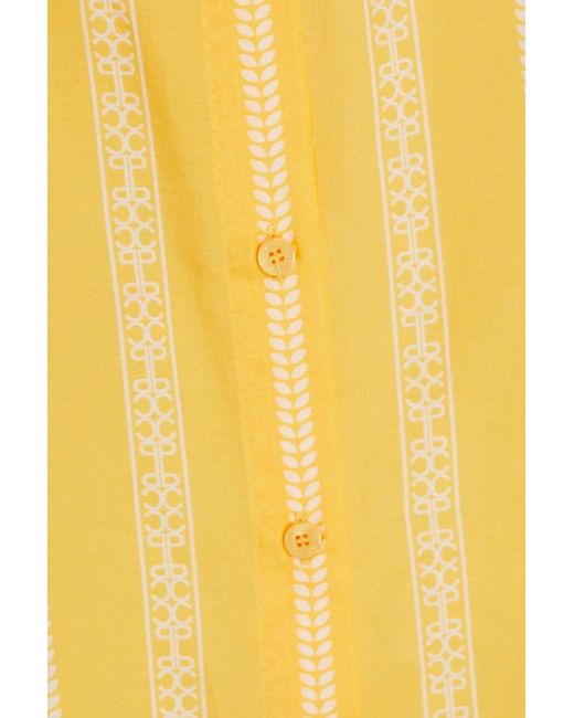 Claudie Pierlot Yellow Printed Cotton And Silk-blend Voile Shirt