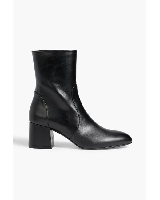 Stuart Weitzman Black Flare 60 Leather Ankle Boots