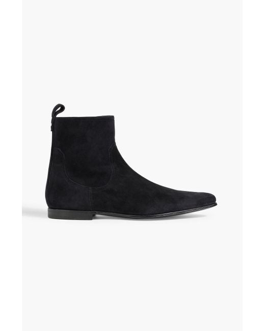 Dolce & Gabbana Black Suede Chelsea Boots for men