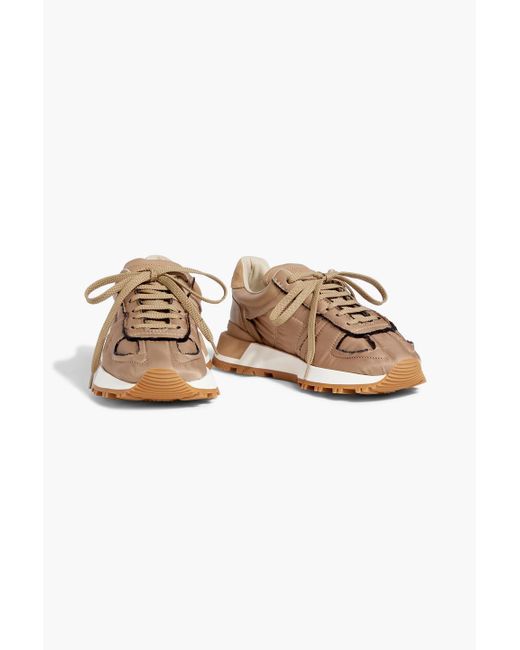 Maison Margiela Natural 50-50 Quilted Shell And Leather Sneakers
