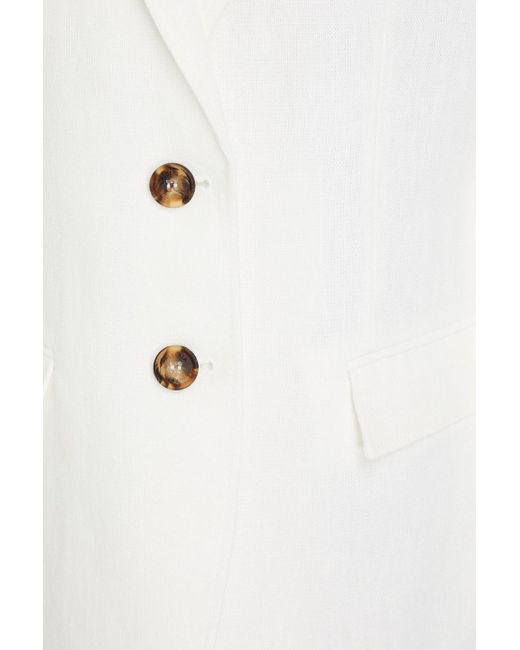 Alberta Ferretti White Linen Blazer