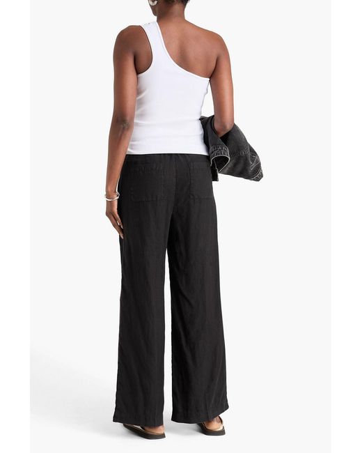 James Perse Black Linen Wide-Leg Pants