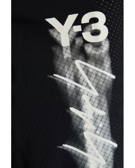 Y-3 Black Perforated Printed Stretch-shell Jacket for men