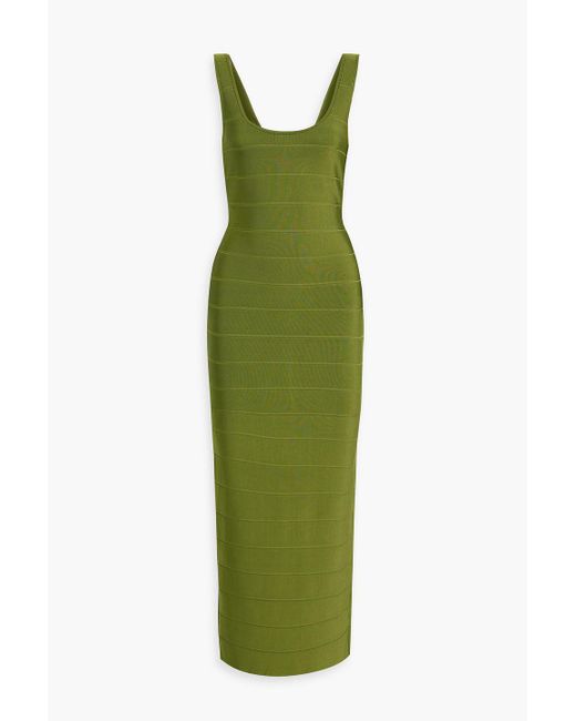 Hervé Léger Green Bandage Maxi Dress