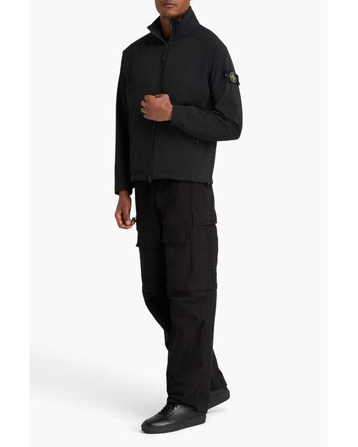 Stone Island Black Logo-Appliquéd Neoprene Jacket for men