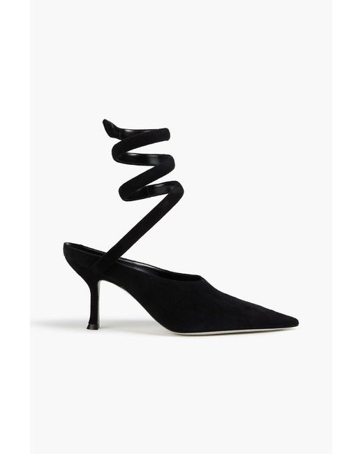 Rene Caovilla Black Grace Suede Pumps