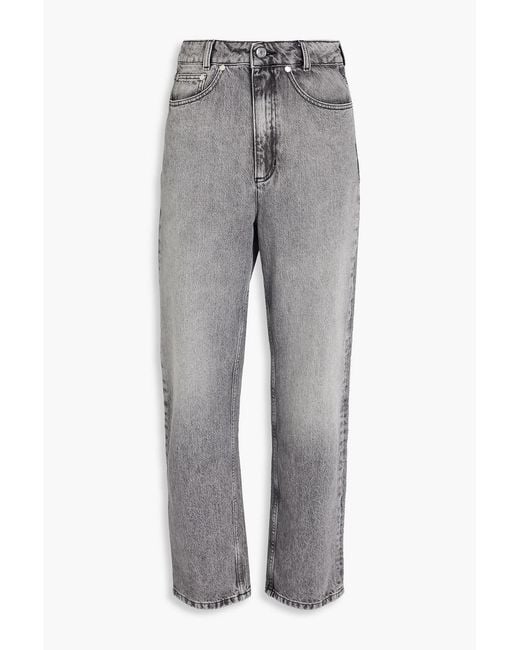Sandro Gray Faded High-rise Straight-leg Jeans