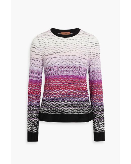 Missoni Pink Crochet-knit Cotton-blend Sweater