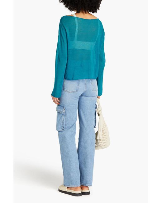 James Perse Blue Linen-blend Sweater