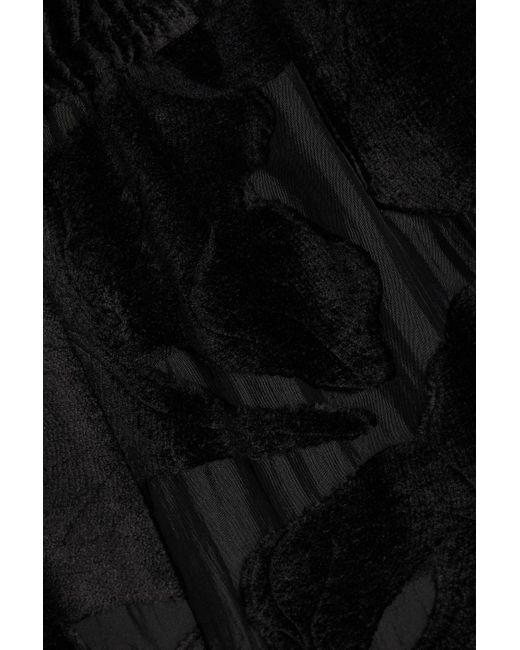 Loulou de Saison Black Pares Devoré-velvet Straight-leg Pants