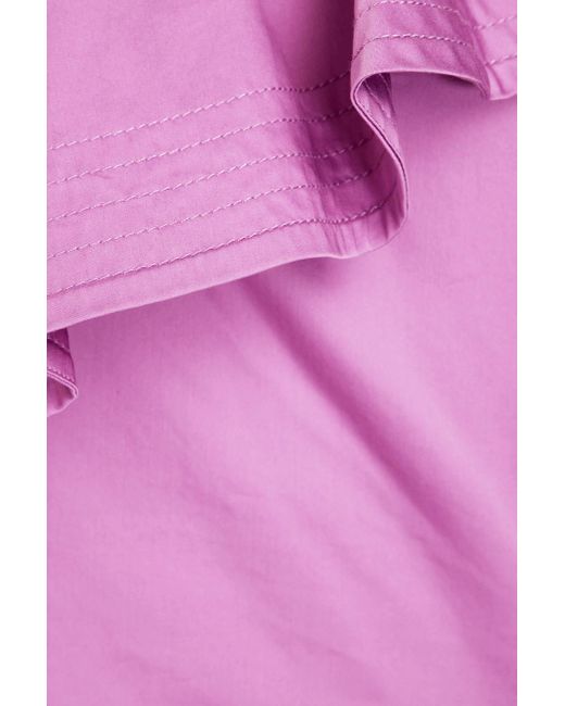 Veronica Beard Pink Beilla Ruffled Cotton-blend Poplin Midi Dress