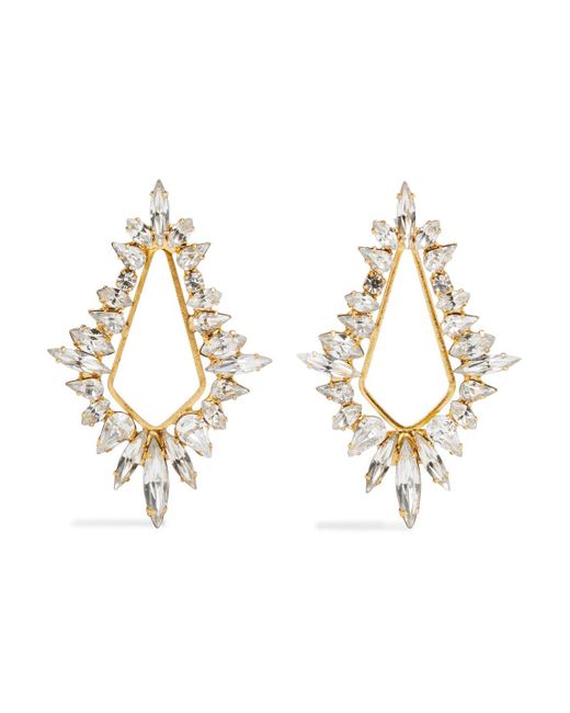 Elizabeth Cole Metallic 24-karat Gold-plated Crystal Earrings